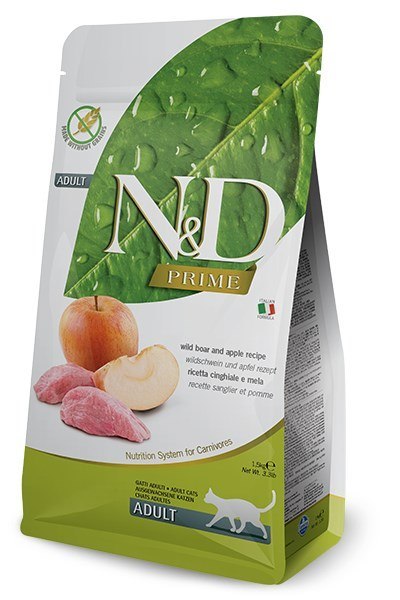FARMINA N&D PRIME CAT WILD BOAR & APPLE ADULT - sucha karma dla kota - 5kg (WYPRZEDAŻ)
