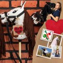 Zestaw Skippi - Hobby Horse Gniado - srokaty - Derka fuksja -Kantar lawenda