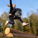 Zestaw Skippi - Hobby Horse Szary - Derka i nauszniki - fuksja i granat