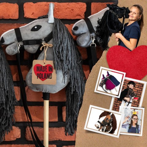 Zestaw Skippi - Hobby Horse Szary i dodatkowy Kantar - lawendowy