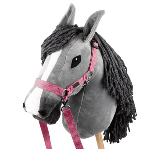 Zestaw Skippi - Hobby Horse Szary i dodatkowy Kantar - różowy