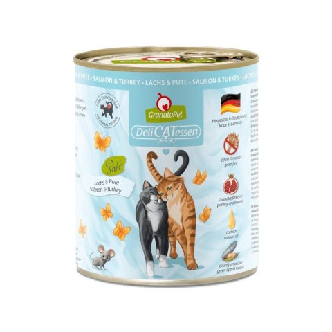 GranataPet DeliCatessen łosoś i indyk karma mokra dla kota 800g