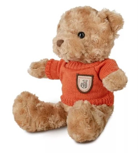 Maskotka Miś Kudłaty 22 cm w sweterku pomarańczowy Daffi