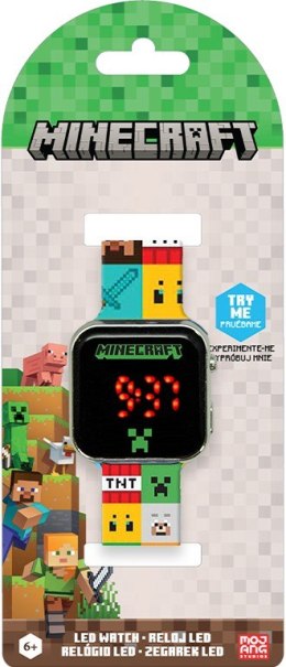Zegarek LED z kalendarzem Minecraft Kids Euroswan