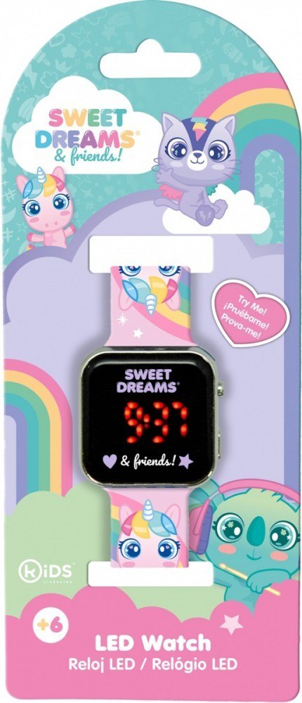 Zegarek LED z kalendarzem Sweet Dreams Jednorożec rożowy Kids Euroswan