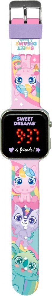 Zegarek LED z kalendarzem Sweet Dreams Jednorożec rożowy Kids Euroswan