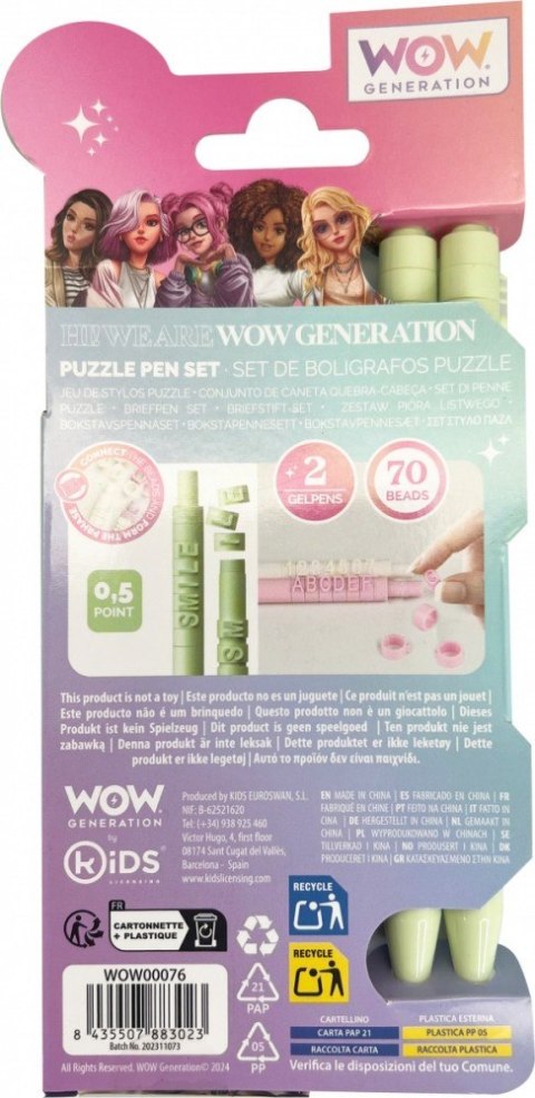 Zestaw 2 długopisów Puzzle 70 liter Kids Euroswan