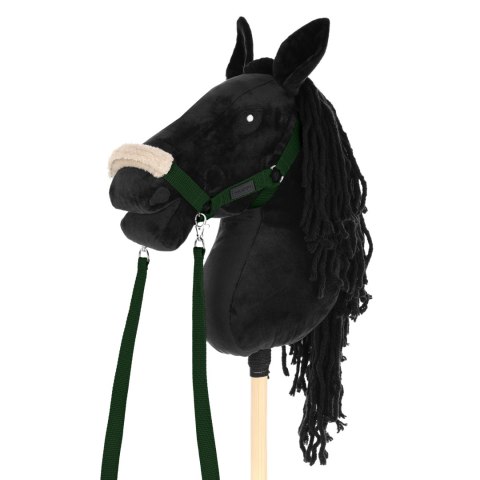 Hobby Horse A3 Skippi duży czarny, ciemnozielony kantar, wodze, mufka
