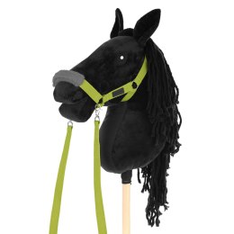 Hobby Horse A3 Skippi duży czarny, jasnozielony kantar, wodze, mufka
