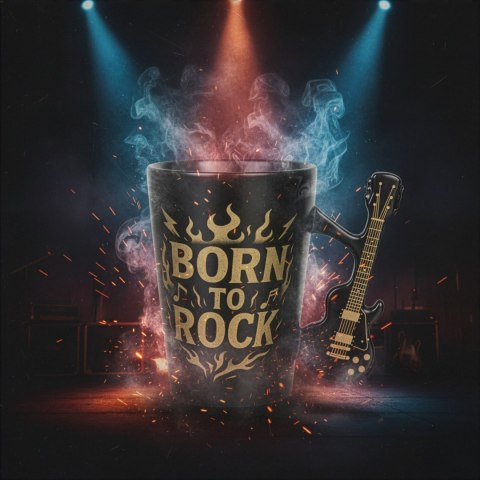 Kubek Gitara Elektryczna - Single Cut Style - czarny matowy rockowy
