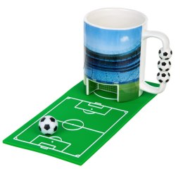 Kubek bramka Sprintigo - ceramiczny 300 ml, podkładka boisko, prezent