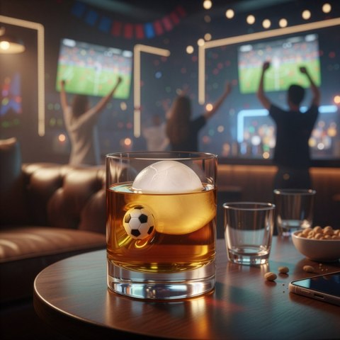 Szklanka do whisky z piłką - prezent dla piłkarza, kibica, chłopaka, faceta