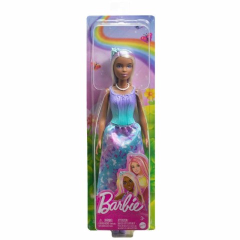 Barbie Księżniczka z długimi włosami niebiesko-fioletowy strój Mattel