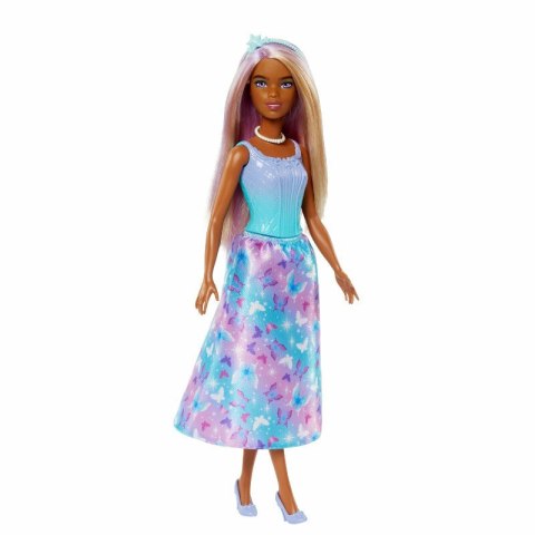 Barbie Księżniczka z długimi włosami niebiesko-fioletowy strój Mattel