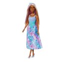 Barbie Księżniczka z długimi włosami niebiesko-fioletowy strój Mattel