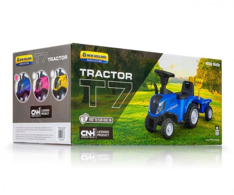 Jeździk Pojazd New Holland T7 Traktor niebieski Milly Mally