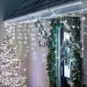 KURTYNA ŚWIETLNA 300 LED LAMPKI BIAŁE ZIMNE FLASH SOPLE 300 LAMPEK