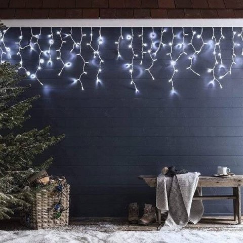 KURTYNA ŚWIETLNA 300 LED LAMPKI BIAŁE ZIMNE FLASH SOPLE 300 LAMPEK