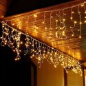 KURTYNA ŚWIETLNA LAMPKI ŚWIĄTECZNE SOPLE 300 LED CIEPŁY BIAŁY + FLASH