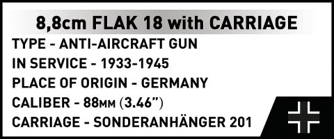 Klocki 8.8 cm Flak z wózkiem 360 klocków Cobi Klocki