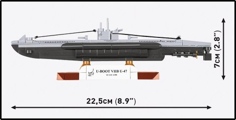 Klocki U-Boot VIIB U-47 165 klocków 1:300 Cobi Klocki