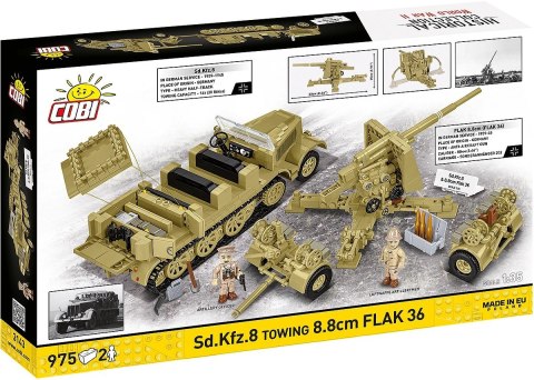 Klocki Sd.Kfz.8 Towing 8.8 cm Flak 36, 975 elementów Cobi Klocki