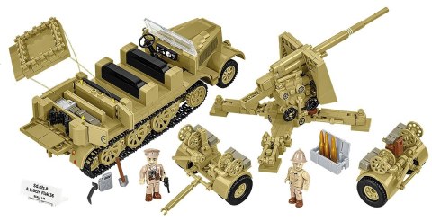 Klocki Sd.Kfz.8 Towing 8.8 cm Flak 36, 975 elementów Cobi Klocki
