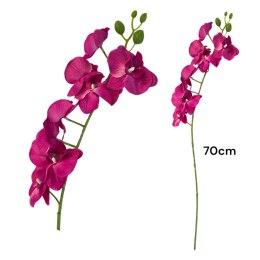 Storczyk sztuczny kwiat wyrobowy CIEMNY RÓŻ 70cm