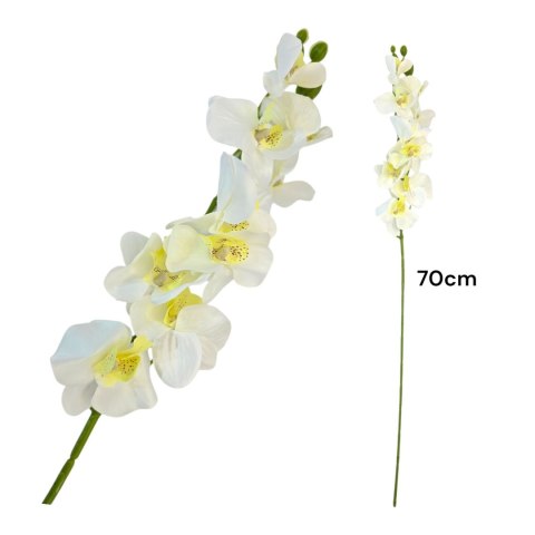 Storczyk sztuczny kwiat wyrobowy biały 70cm