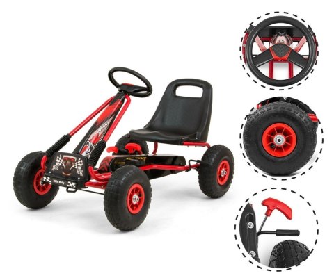 Gokart na pedały Thor Czerwony Milly Mally