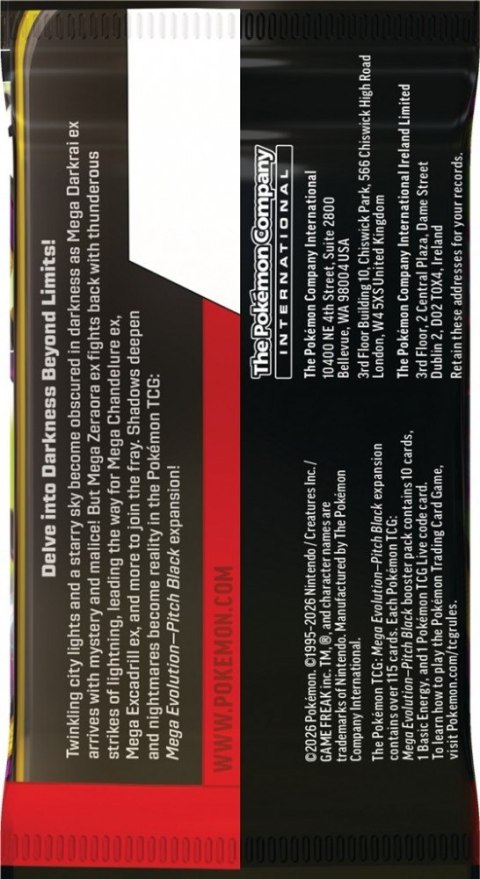 Karty Mega Evolution 5.0 Pitch Black 3 pack blister Pokemon TCG