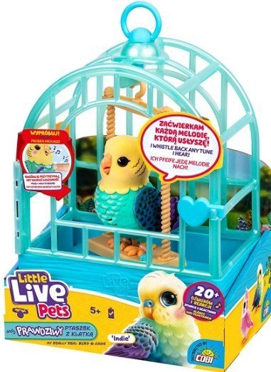 Figurka interaktywna Little Live Pets - Mój prawdziwy ptaszek błękitno-żółty Cobi