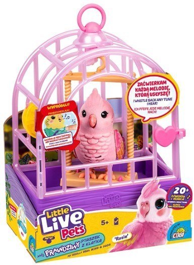 Figurka interaktywna Little Live Pets - Mój prawdziwy ptaszek różowy Cobi