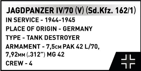 Klocki Jagdpanzer IV/70 (V) (Sd.Kfz.162/1) 1024 elementy Cobi Klocki
