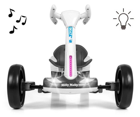 Pojazd gokart na akumulator Bolt biały Milly Mally