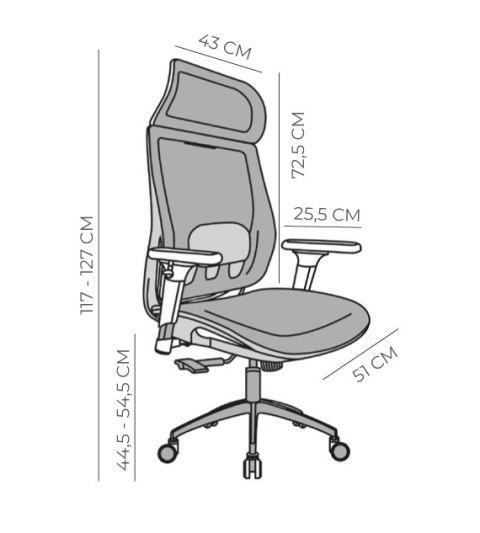 Fotel ergonomiczny ANGEL biurowy obrotowy gregO