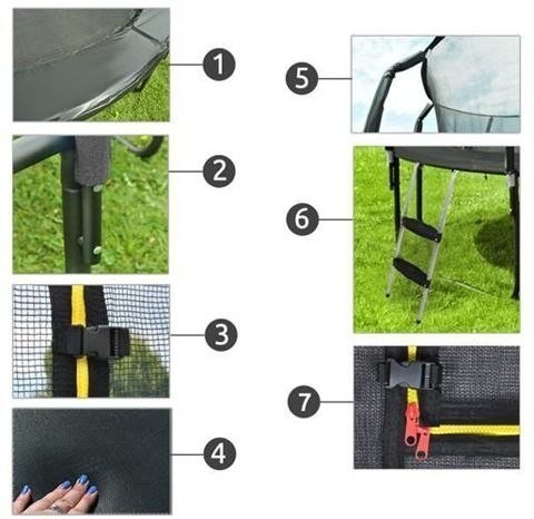 Trampolina Ogrodowa Model Exclusive 252cm/8FT Dla Dzieci Z Wzmacnianą Siatką