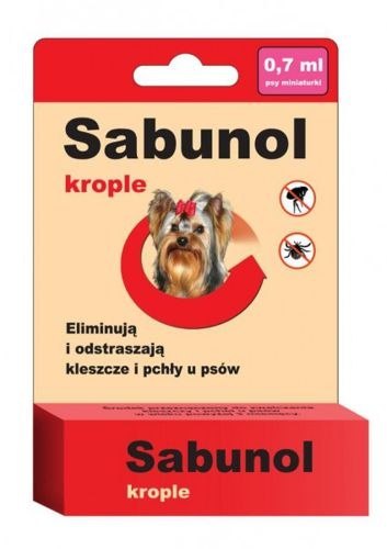 SABUNOL krople przeciw pchłom i kleszczom dla Yorków 0,7 ml