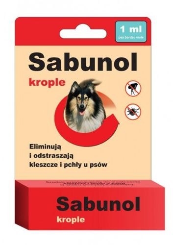 SABUNOL krople przeciw pchłom i kleszczom dla psów 1 ml