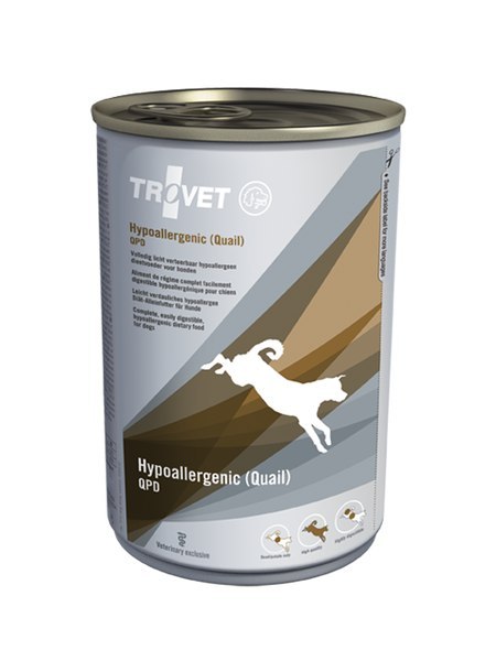 TROVET QPD Hypoallergenic Quail puszka 400g pies