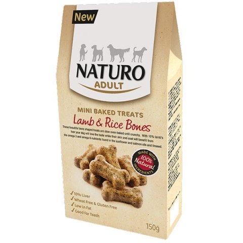 NATURO MINI TREATS - BONES - jagnięcina i ryż 150 g