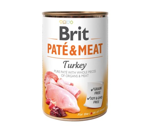 BRIT PATE & MEAT TURKEY puszka dla psa z indykiem 400g