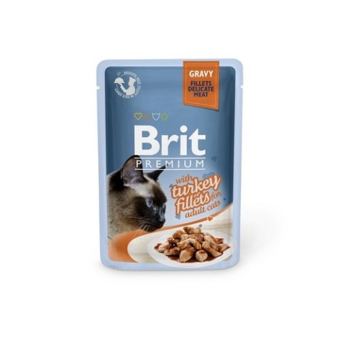 BRIT POUCH GRAVY FILLETS TURKEY saszetka dla kota z indykiem w sosie 85g