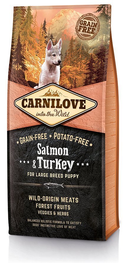CARNILOVE SALMON & TURKEY FOR LARGE BREED PUPPIES 12kg