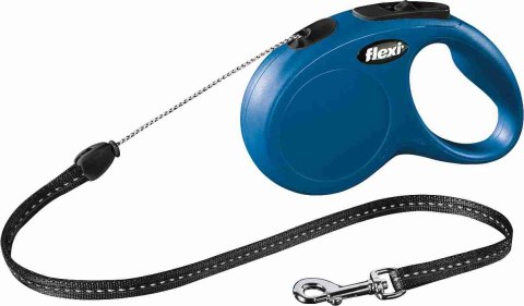 FLEXI NEW CLASSIC smycz automatyczna dla psa, linka 5m, rozm. S do 12kg, niebieska
