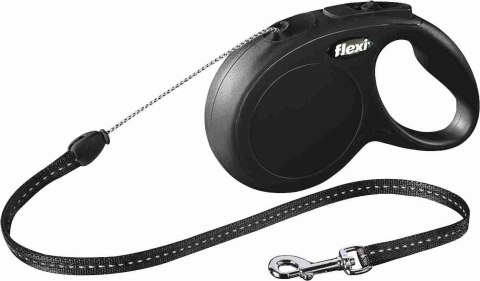 FLEXI NEW CLASSIC smycz automatyczna dla psa, linka 8m, rozm. S do 12kg, czarna