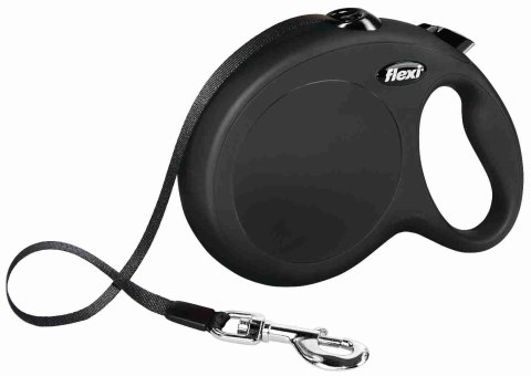 FLEXI NEW CLASSIC smycz automatyczna dla psa, taśma 8m, rozm. L do 50kg, czarna