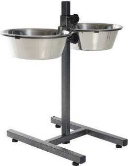 BARRY KING Metaliczny stojak regulowany z miskami 4,7l [BK-18343]