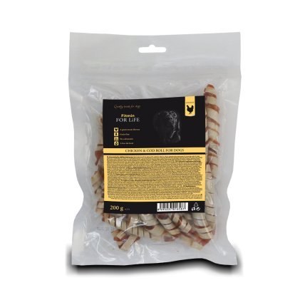 FITMIN FFL dog treat chicken & cod roll 200g