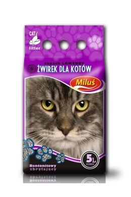 MILUŚ Żwirek Bentonitowy Standard Lawendowy 5l
